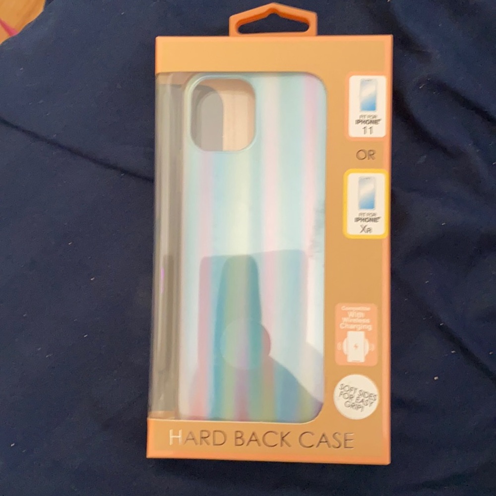iPhone 11/Xr metallic striped slim case NWT